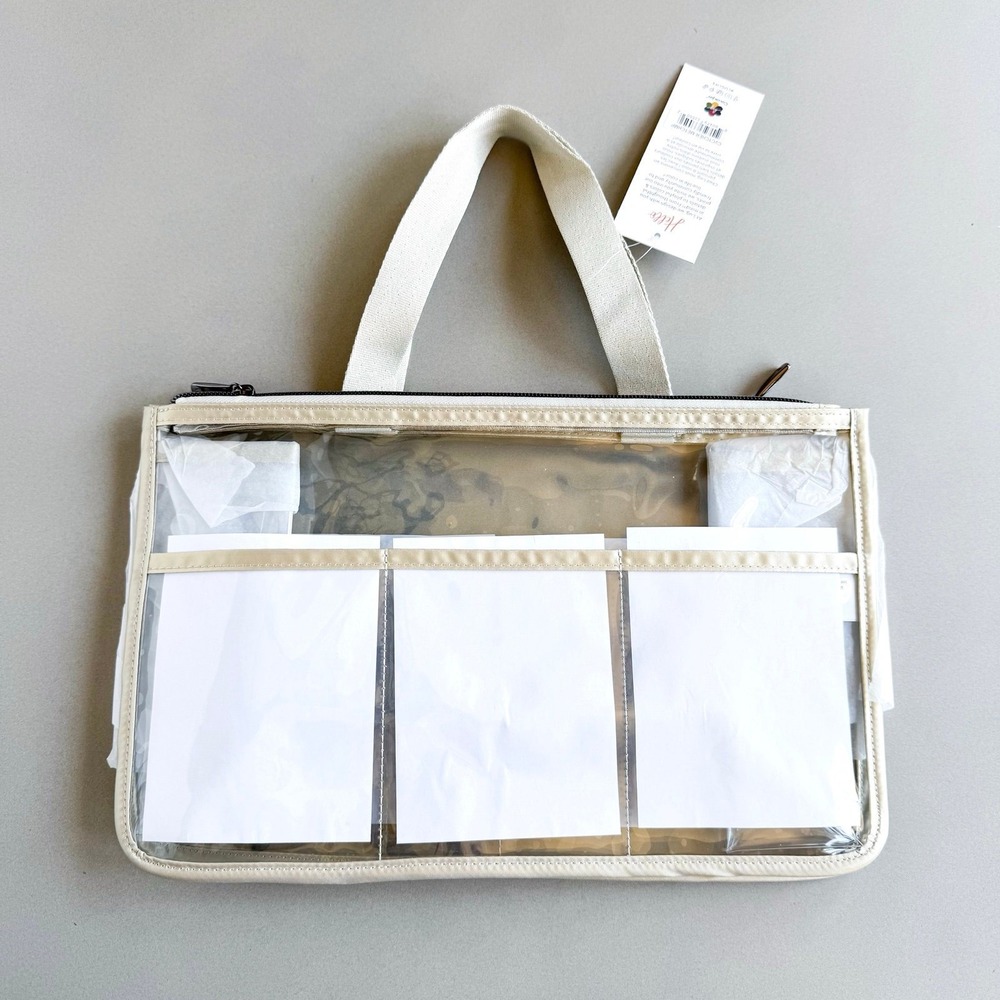 NWT Lug Catcher Clearview Cosmetic Tote Bag Metallic Champagne (Gold) Travel - Picture 2 of 8